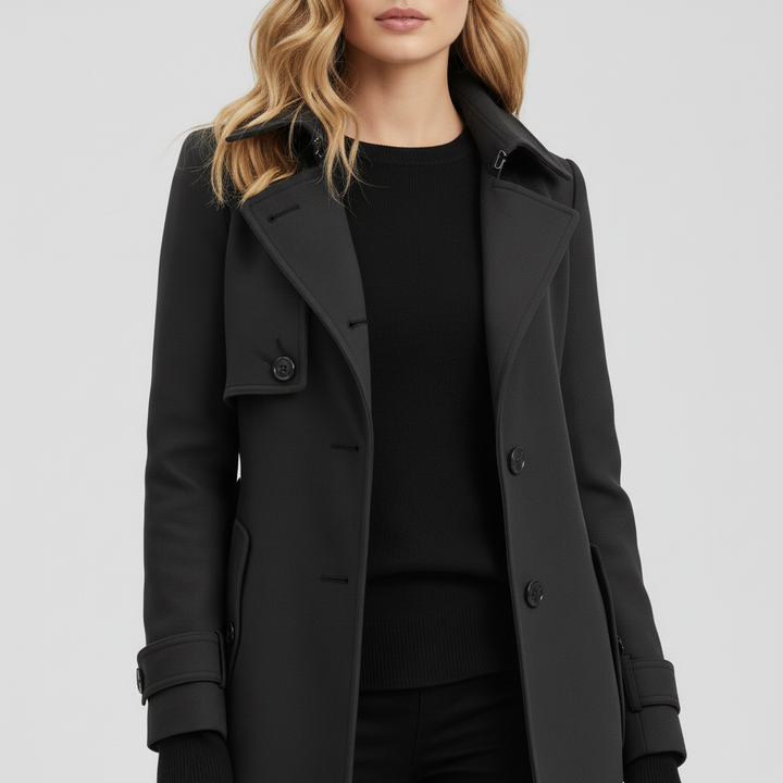 Damski Płaszcz Zimowy z Paskiem – Elegancka Linia Przejściowa