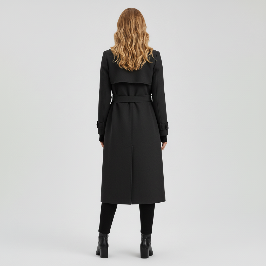 Damski Płaszcz Zimowy z Paskiem – Elegancka Linia Przejściowa