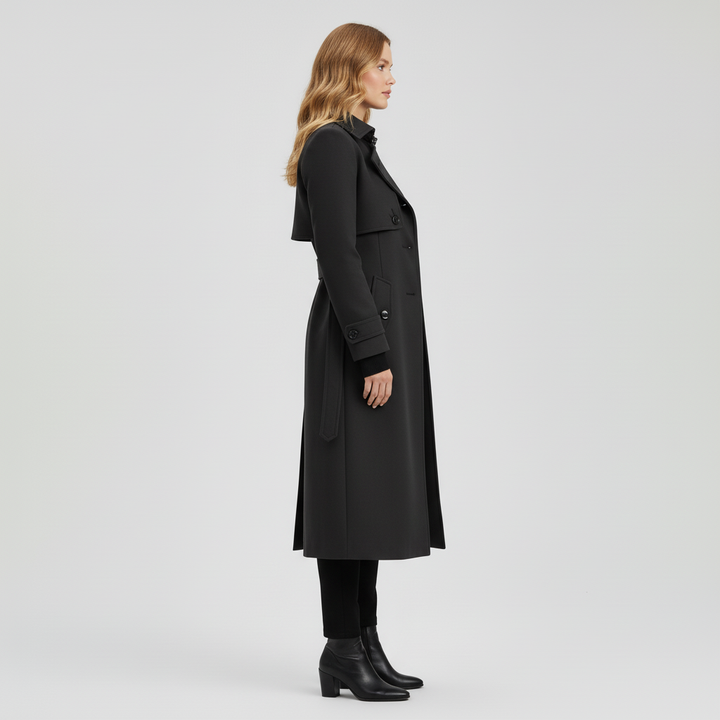 Damski Płaszcz Zimowy z Paskiem – Elegancka Linia Przejściowa