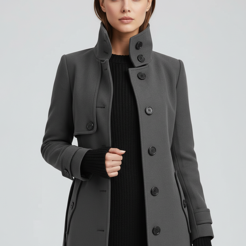 Damski Płaszcz Zimowy z Paskiem – Elegancka Linia Przejściowa