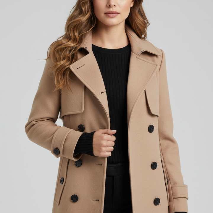 Damski Płaszcz Zimowy z Paskiem – Elegancka Linia Przejściowa