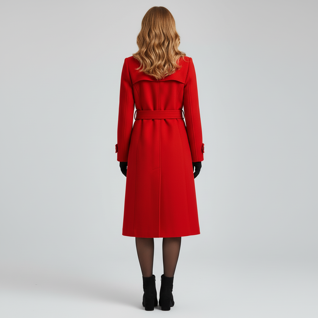 Damski Płaszcz Zimowy z Paskiem – Elegancka Linia Przejściowa