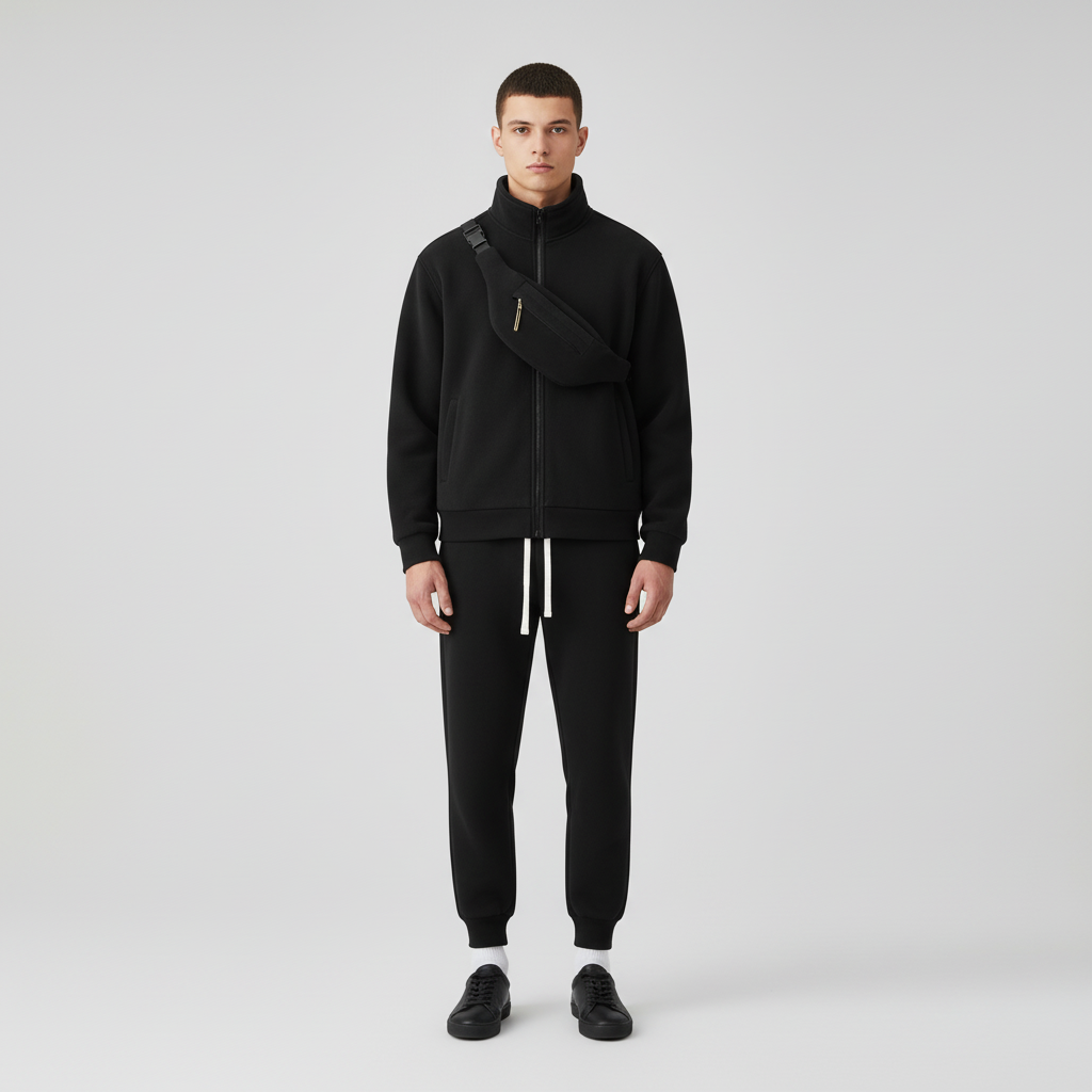 Męski Dres Polarowy z Rozpinaną Bluzą