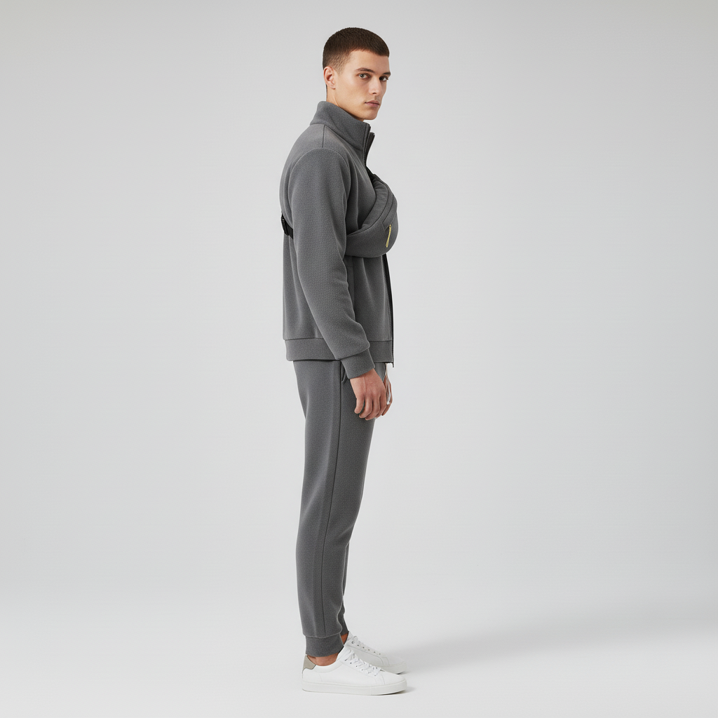 Męski Dres Polarowy z Rozpinaną Bluzą