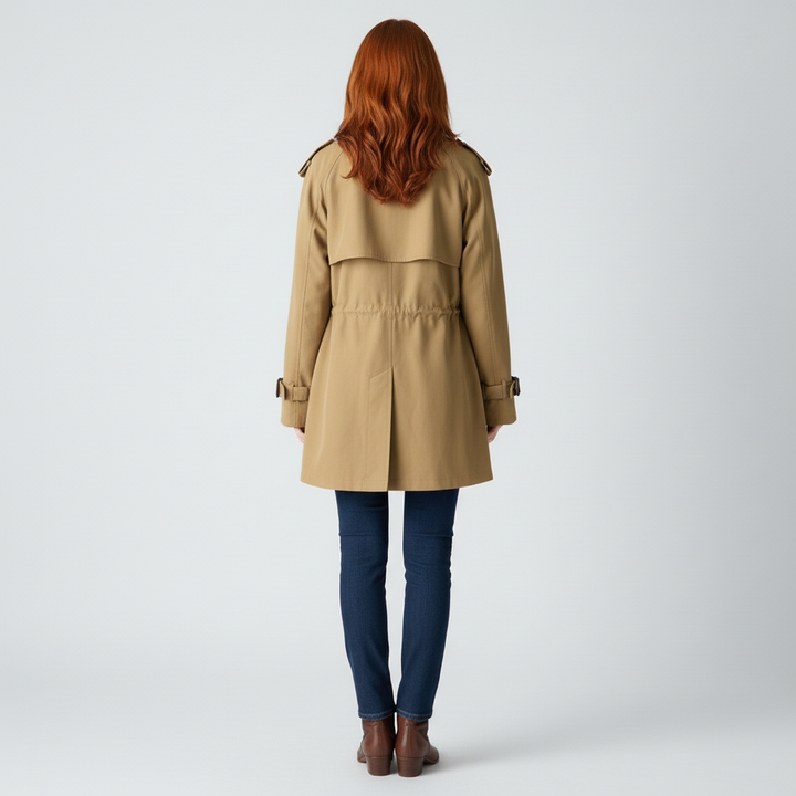 Damski Trencz Z Kołnierzem Revers