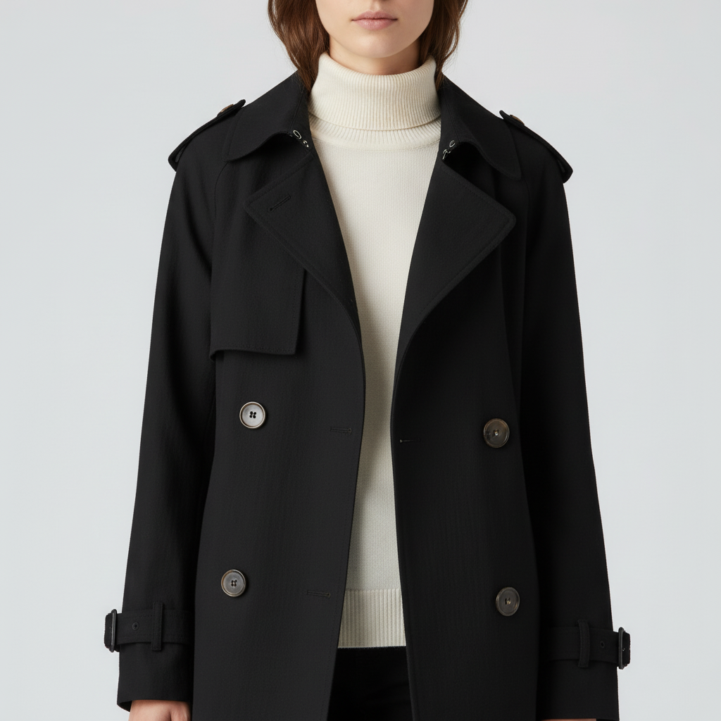 Damski Trencz Z Kołnierzem Revers