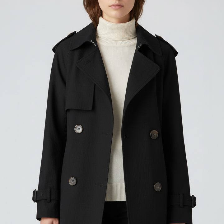 Damski Trencz Z Kołnierzem Revers