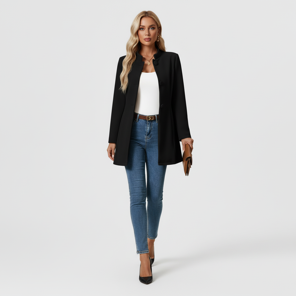 Płaszcz Damski Zimowy z Klasyczną Linią