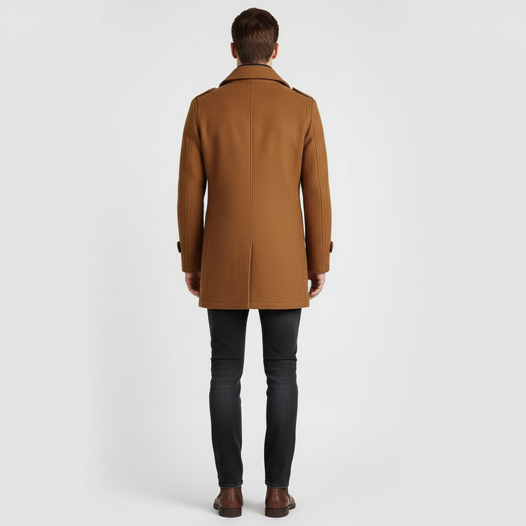 Płaszcz męski z kołnierzem