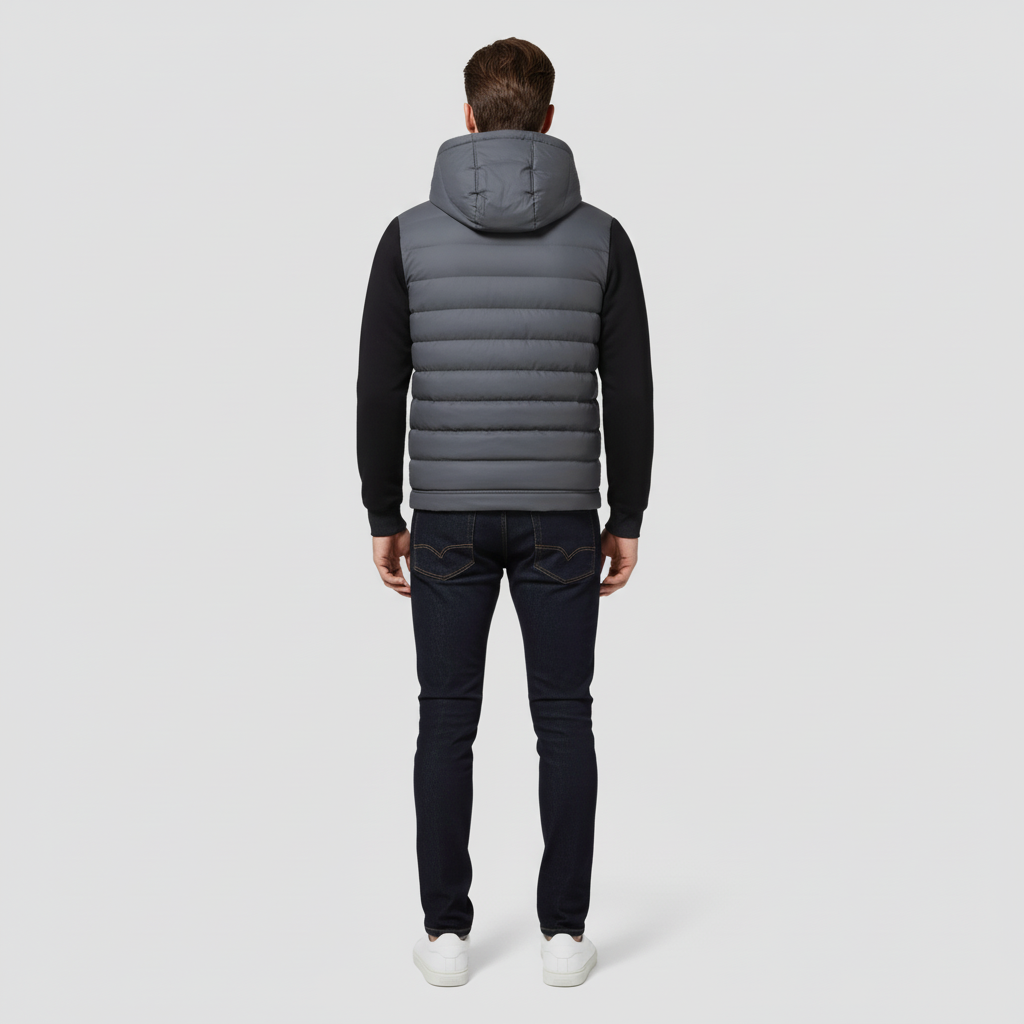 Kurtka Zimowa Męska Hybrydowa z Kapturem