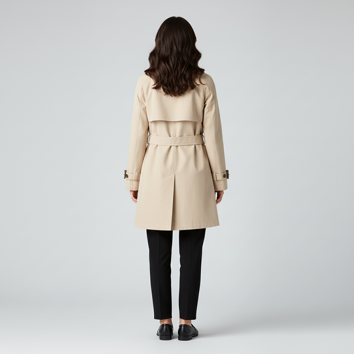 Damski Trencz Z Kołnierzem Revers