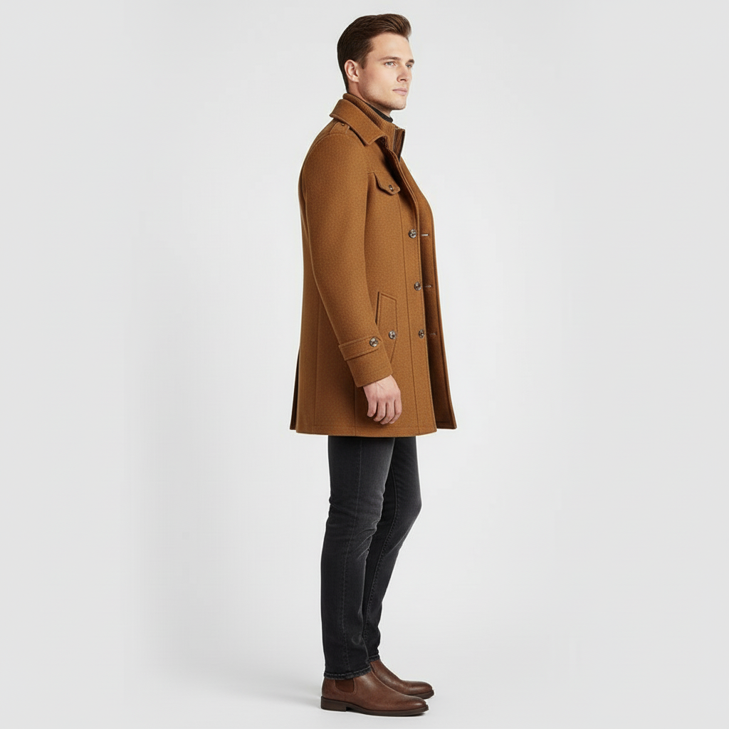 Płaszcz męski z kołnierzem