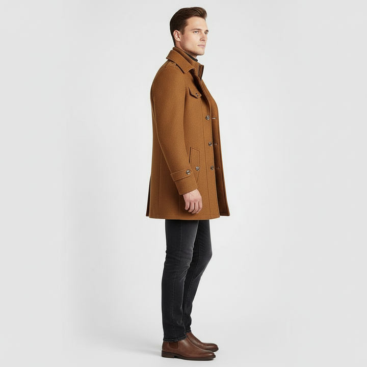 Płaszcz męski z kołnierzem