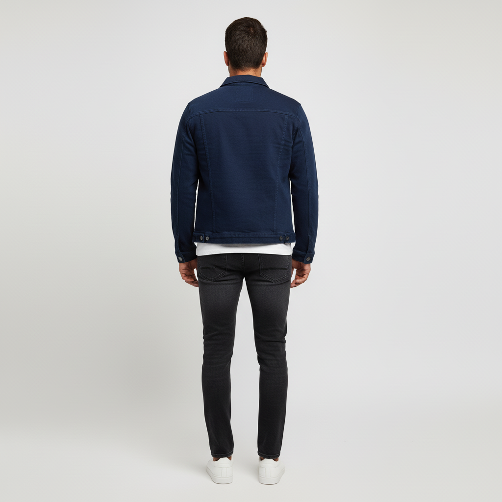 Męska Klasyczna Kurtka Jeansowa