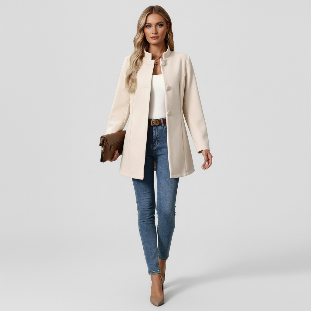 Płaszcz Damski Zimowy z Klasyczną Linią