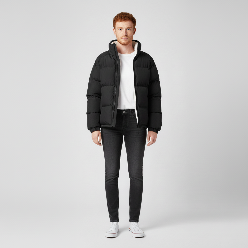 Kurtka Męska Zimowa Pikowana z Kapturem