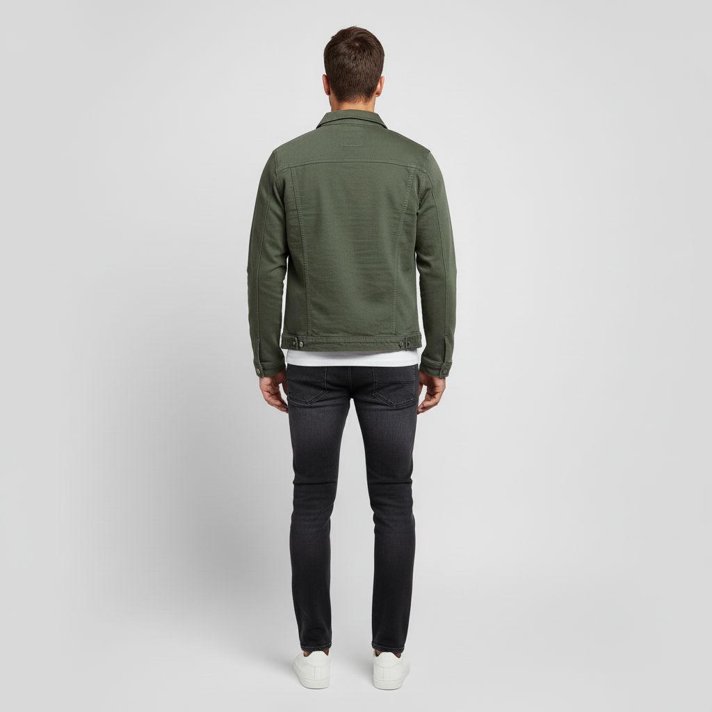 Męska Klasyczna Kurtka Jeansowa