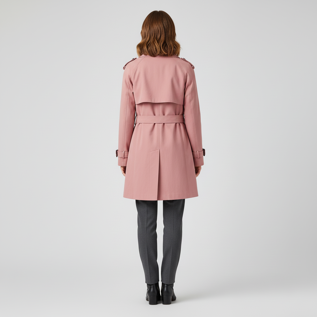 Damski Trencz Z Kołnierzem Revers