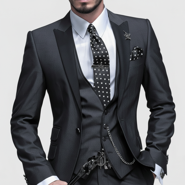 Garnitur Męski Trzyczęściowy z Blazerem i Kamizelką