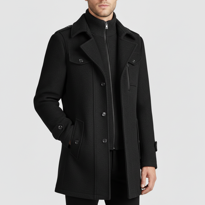 Płaszcz męski z kołnierzem