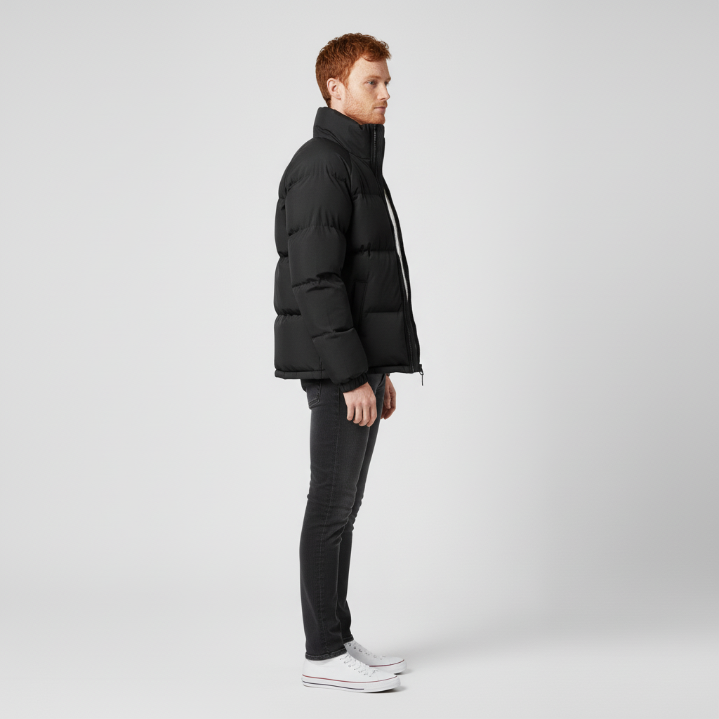 Kurtka Męska Zimowa Pikowana z Kapturem