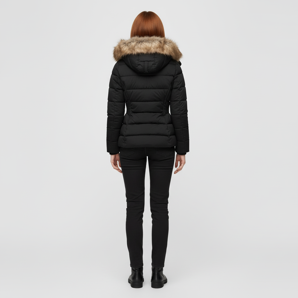 Damska Kurtka Zimowa Z Kapturem Na Zamek