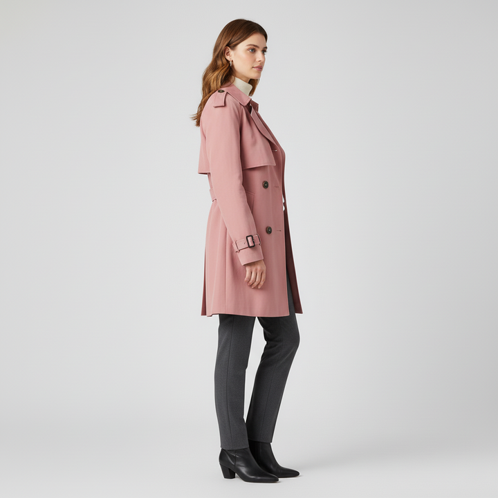 Damski Trencz Z Kołnierzem Revers