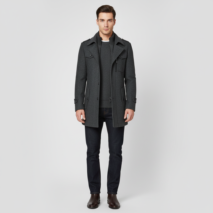 Płaszcz męski z kołnierzem