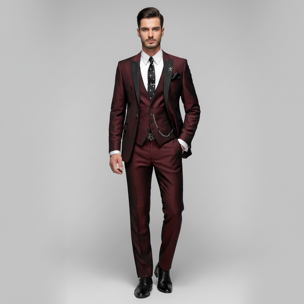 Garnitur Męski Trzyczęściowy z Blazerem i Kamizelką