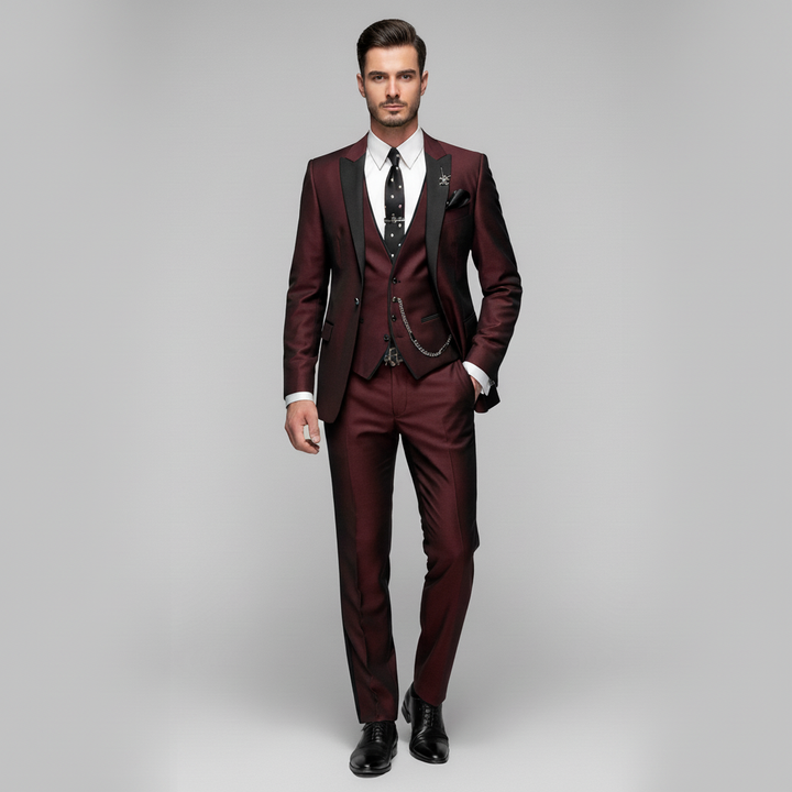 Garnitur Męski Trzyczęściowy z Blazerem i Kamizelką