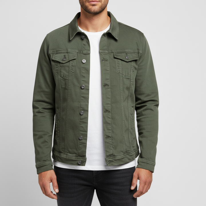 Męska Klasyczna Kurtka Jeansowa