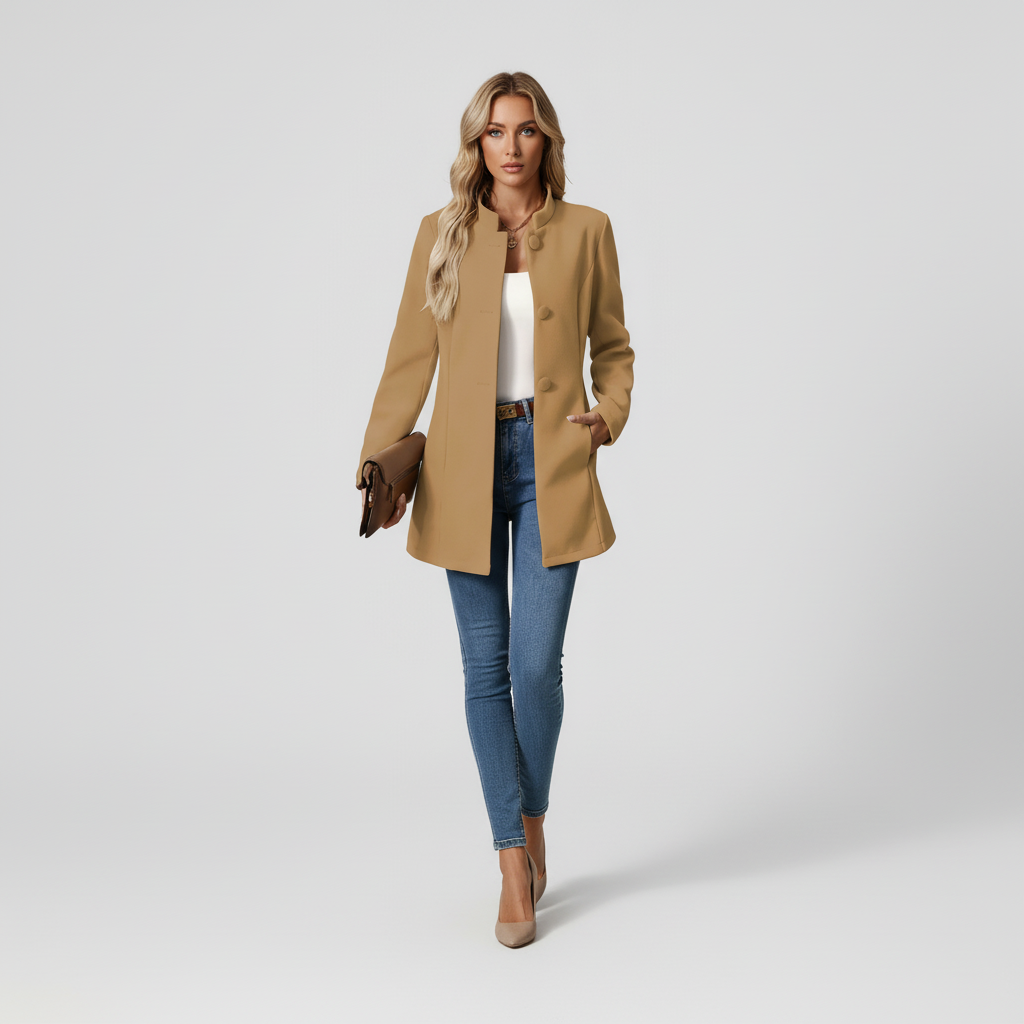 Płaszcz Damski Zimowy z Klasyczną Linią