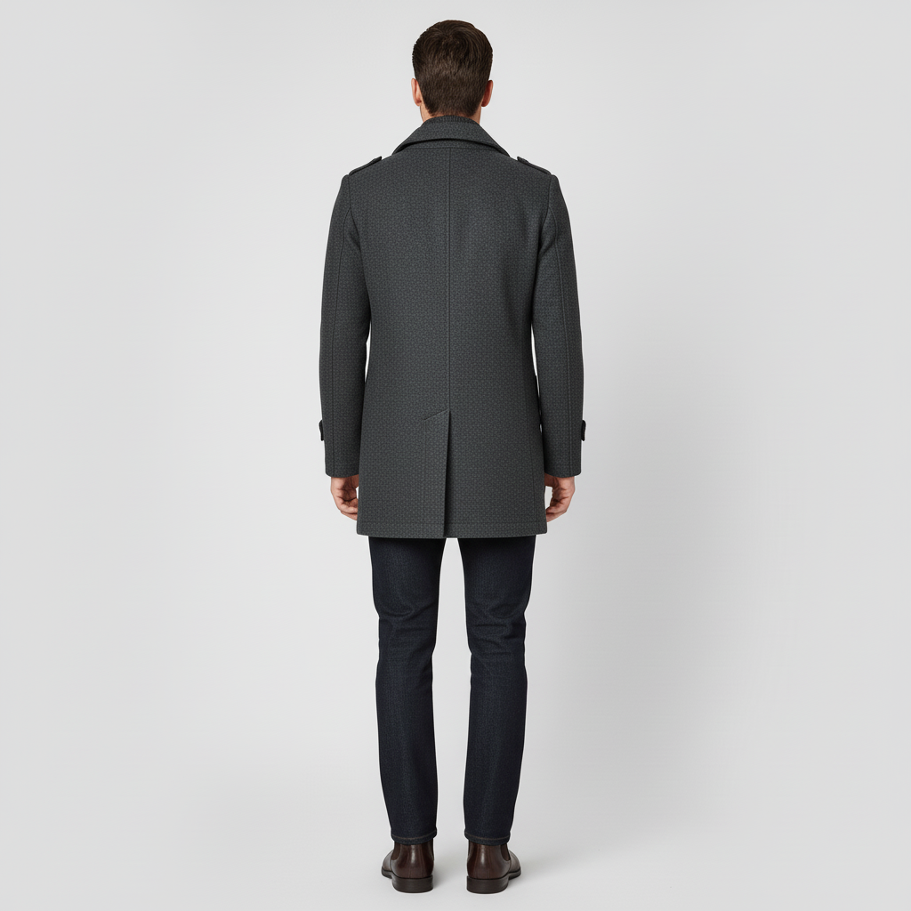 Płaszcz męski z kołnierzem