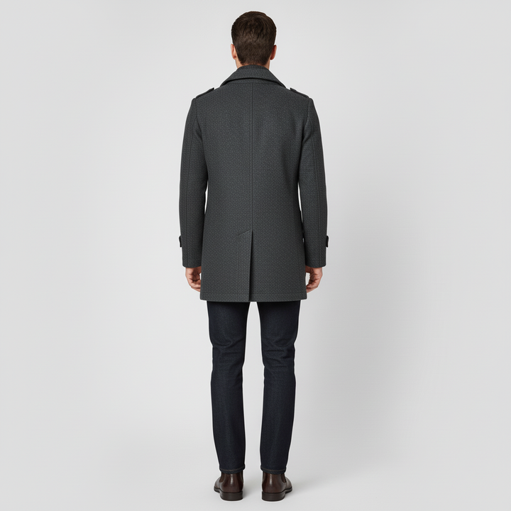 Płaszcz męski z kołnierzem