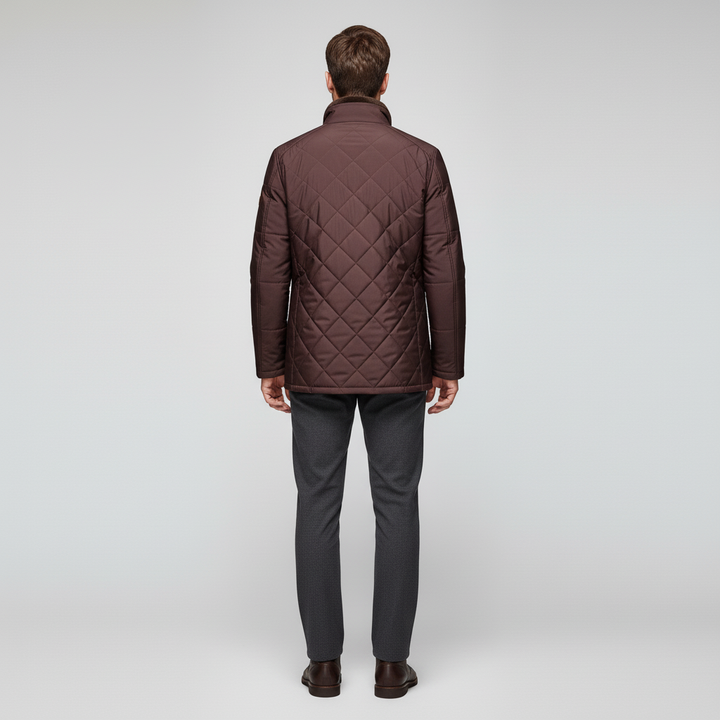 Męska Kurtka Z Kołnierzem Stójką Na Futrze