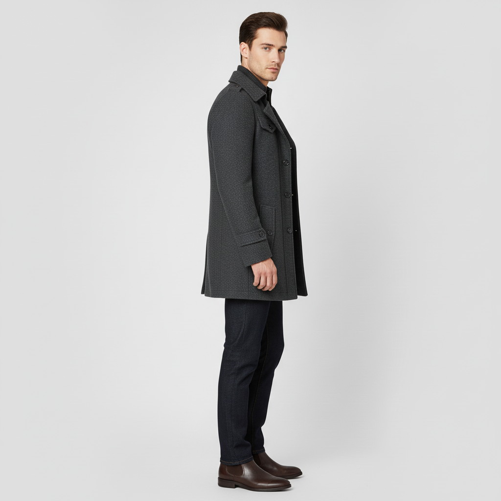 Płaszcz męski z kołnierzem