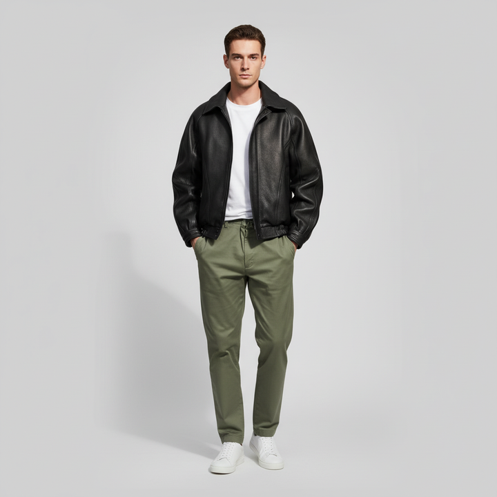 Kurtka Męska Klasyczna z Prostą Linią