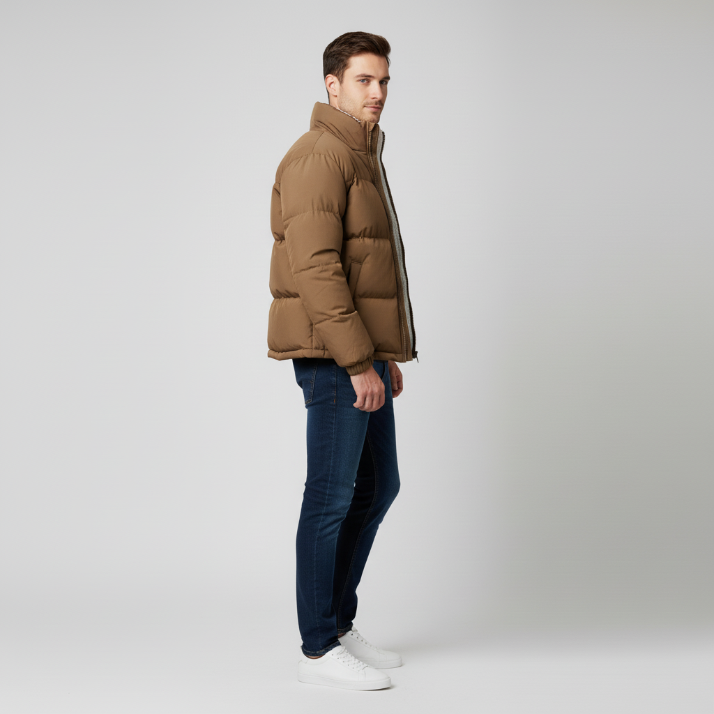 Kurtka Męska Zimowa Pikowana z Kapturem