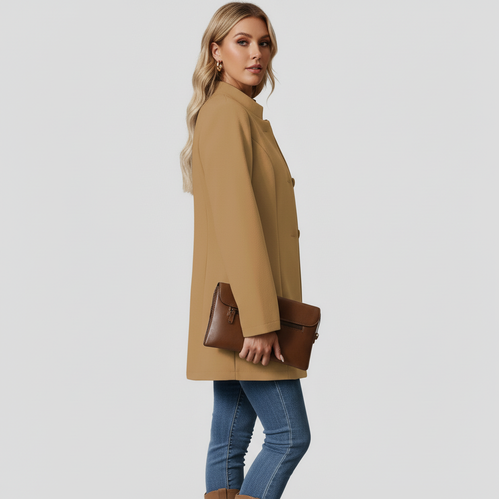 Płaszcz Damski Zimowy z Klasyczną Linią