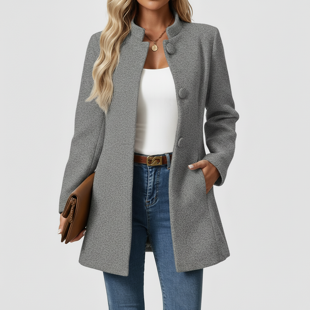 Płaszcz Damski Zimowy z Klasyczną Linią