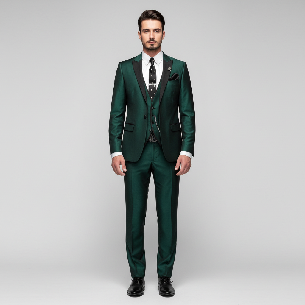 Garnitur Męski Trzyczęściowy z Blazerem i Kamizelką