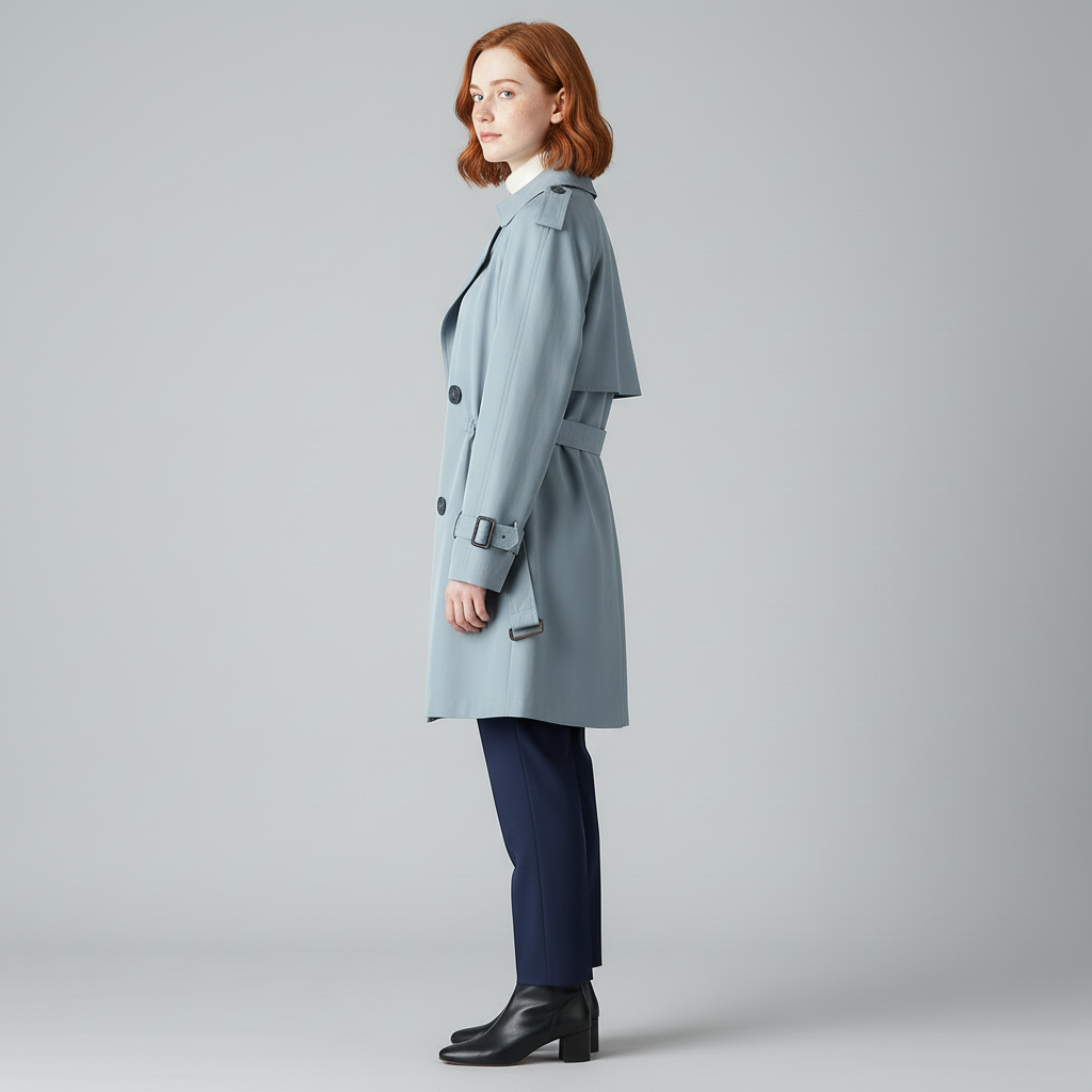 Damski Trencz Z Kołnierzem Revers