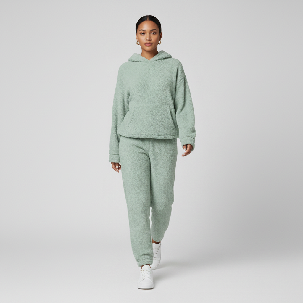 Damski Zestaw Polarowy z Kapturem