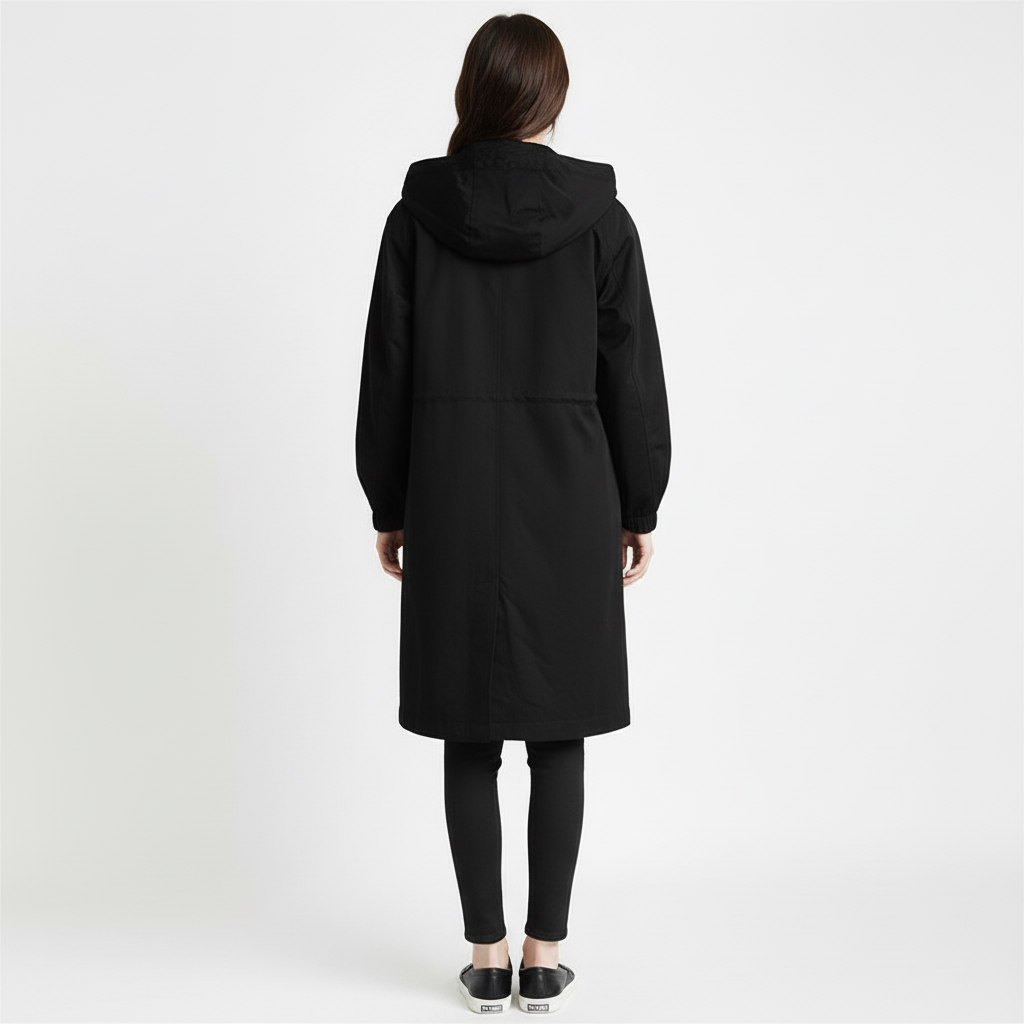 Trencz Damski z Kapturem w Klasycznej Formie