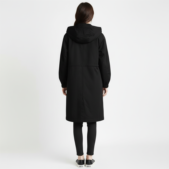 Trencz Damski z Kapturem w Klasycznej Formie