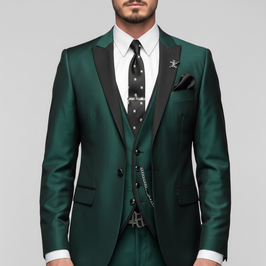 Garnitur Męski Trzyczęściowy z Blazerem i Kamizelką