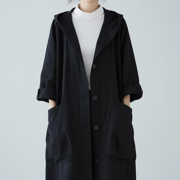 Płaszcz Damski Długi z Klasyczną Linią