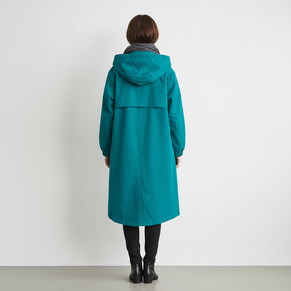 Trencz Damski z Kapturem w Klasycznej Formie