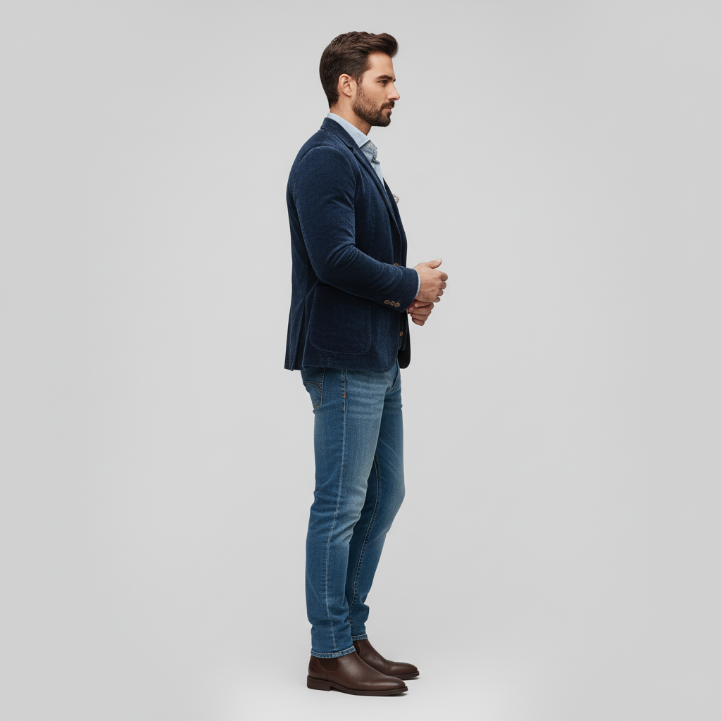 Blazer Męski z Kamizelką w Stylu Vintage