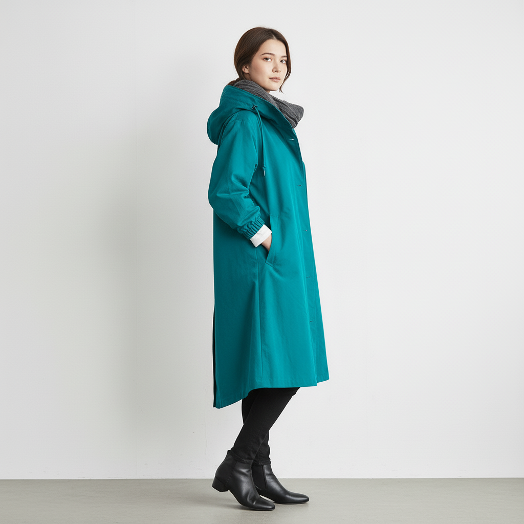 Trencz Damski z Kapturem w Klasycznej Formie